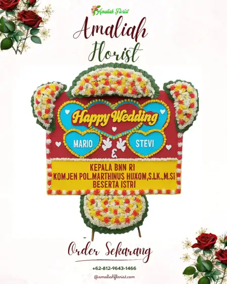 Papan Bunga Pernikahan Larangan Indah